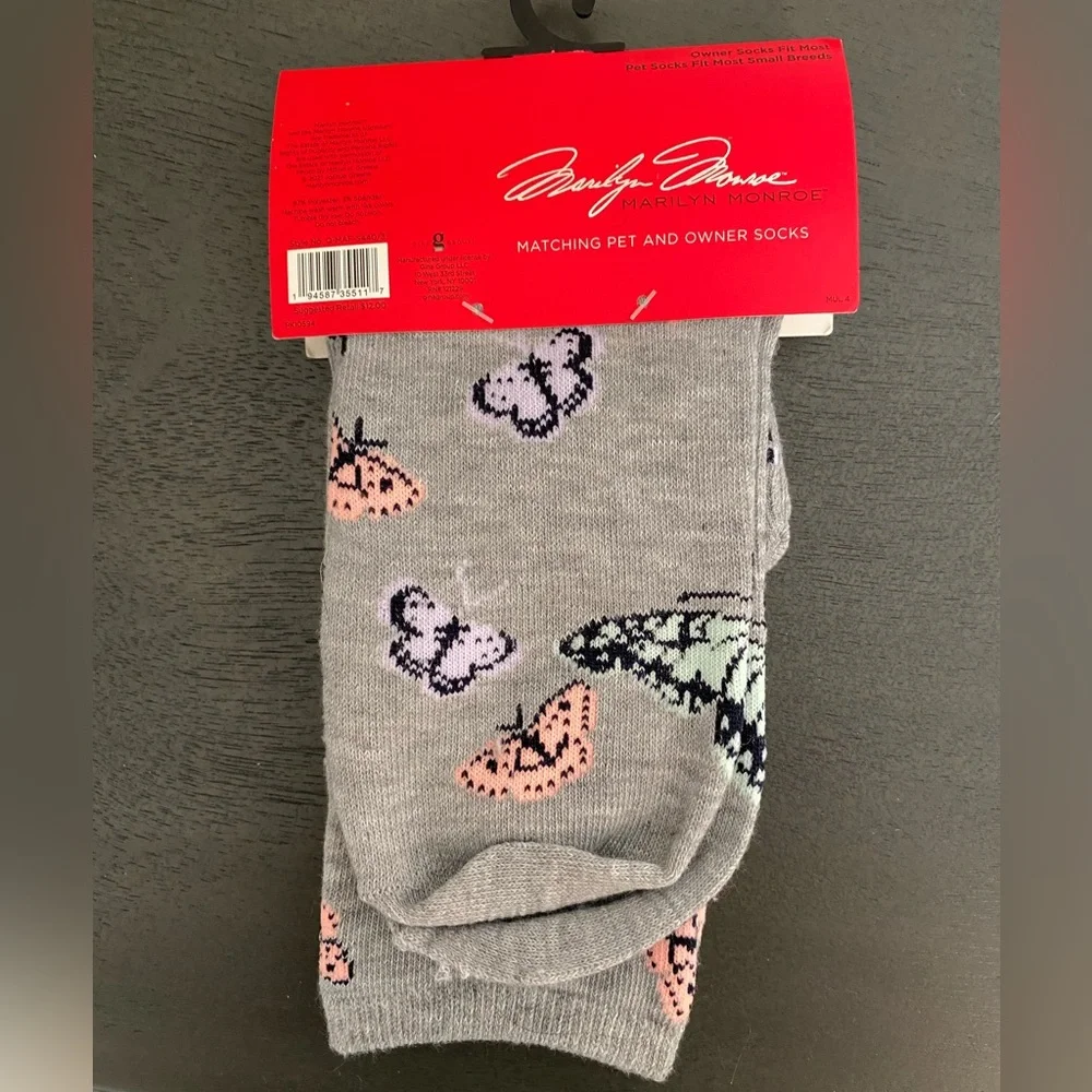 Marilyn Monroe Matching Pet & Owner Butterfly Socks NWT